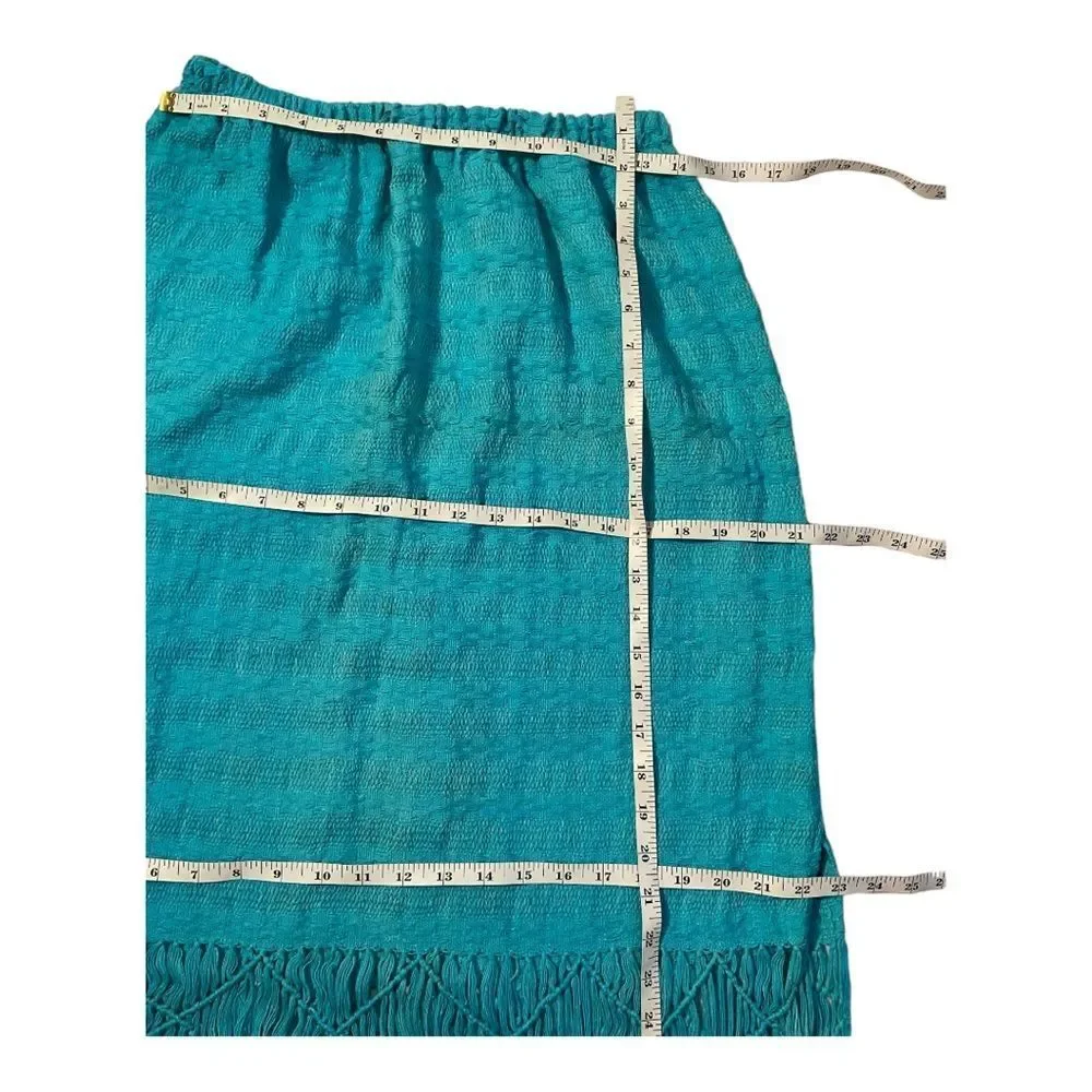 Women’s Aqua Reef Fringe Midi Skirt Size M